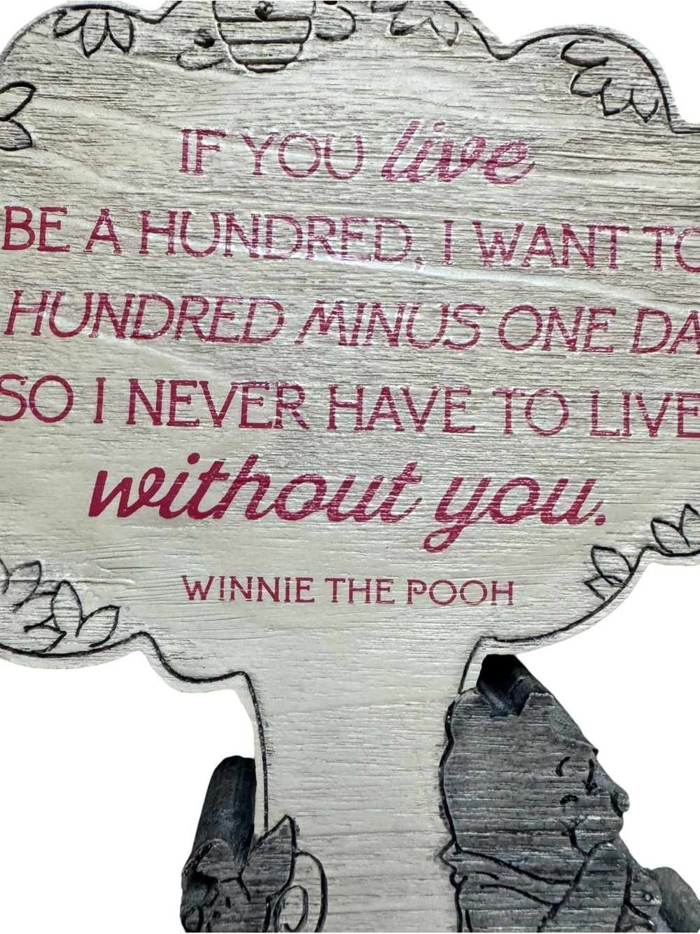 Hallmark Disney Winnie the Pooh Wood Look Tabletop Friendship Plaque - Picture 5 of 6